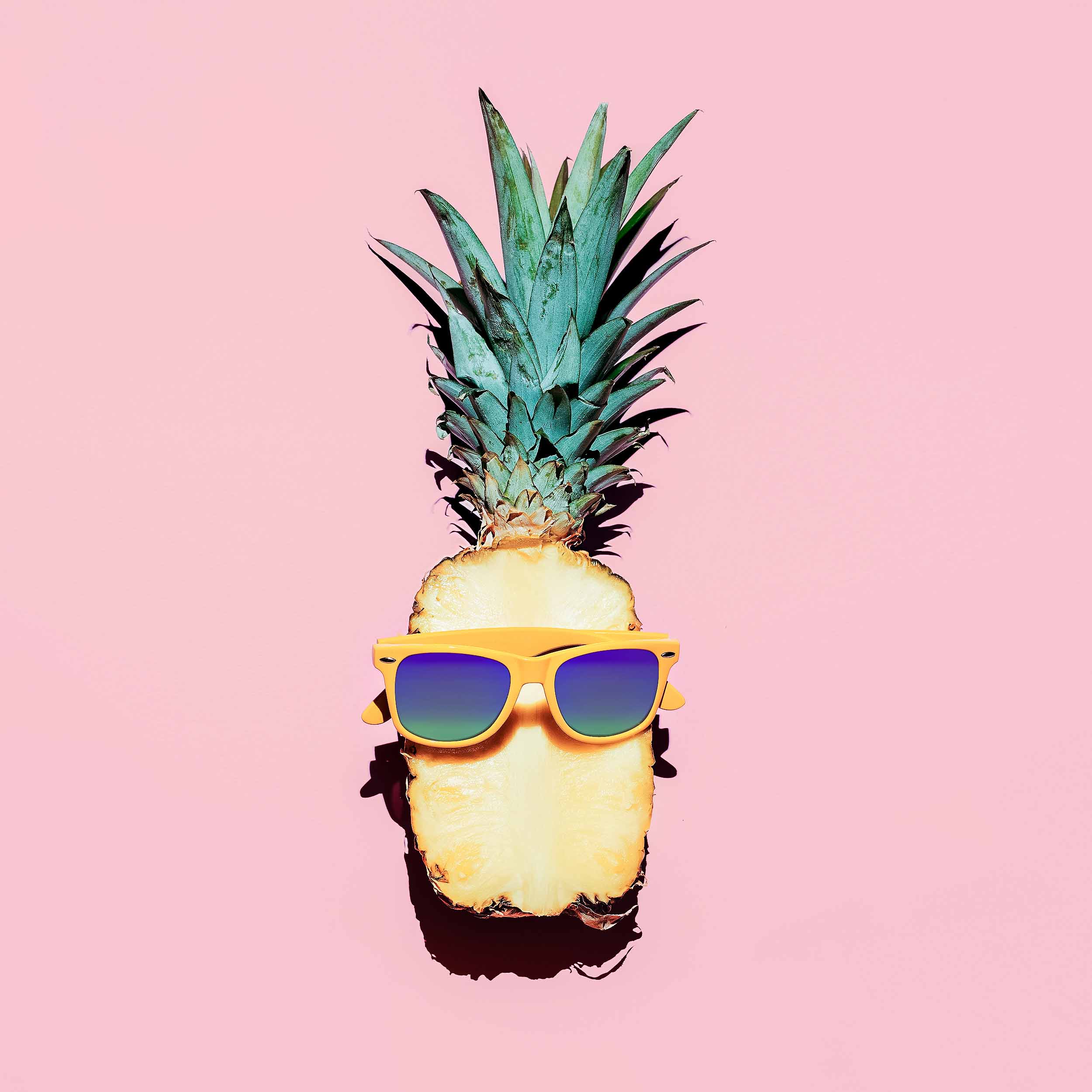 Hipster Pineapple Fashion Accessories and fruits. Vanilla style.