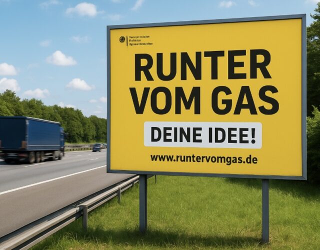 NEUER FLIGHT FÜR „RUNTER VOM GAS Wie eine Idee aus der Kreativbranche zum Gemeinschaftsprojekt wird – ein Blick aus Sicht einer Werbeagentur in Stuttgart