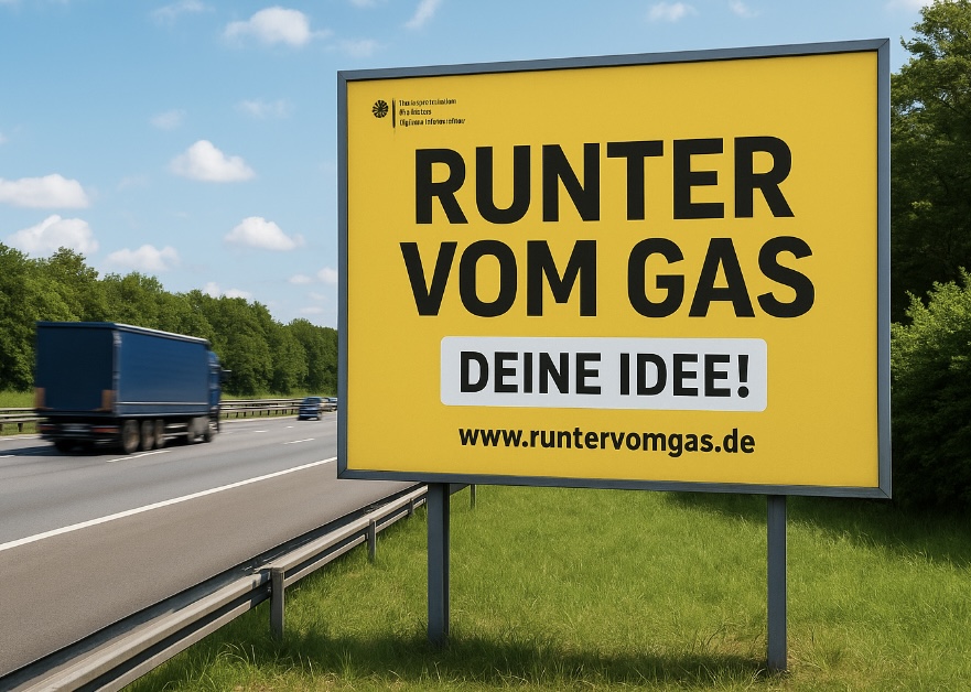 NEUER FLIGHT FÜR „RUNTER VOM GAS Wie eine Idee aus der Kreativbranche zum Gemeinschaftsprojekt wird – ein Blick aus Sicht einer Werbeagentur in Stuttgart