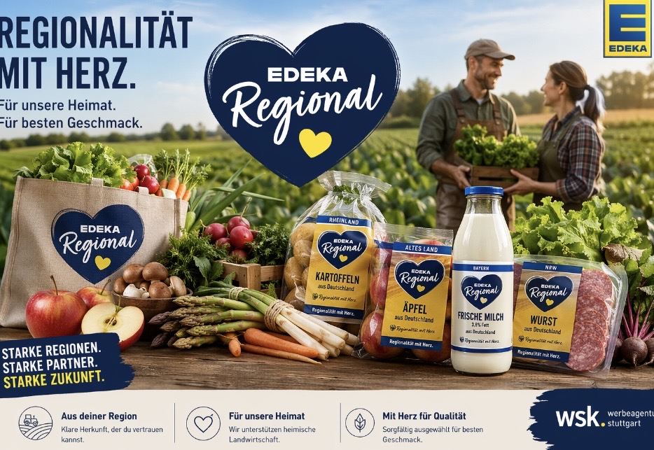 Edeka Regional: Neue Eigenmarke stärkt lokale Landwirtschaft – Insights von "wsk werbeagentur stuttgart" Die Einführung von „Edeka Regional“ zeigt eindrucksvoll, wie stark sich der Lebensmitteleinzelhandel aktuell in Richtung Regionalität entwickelt.