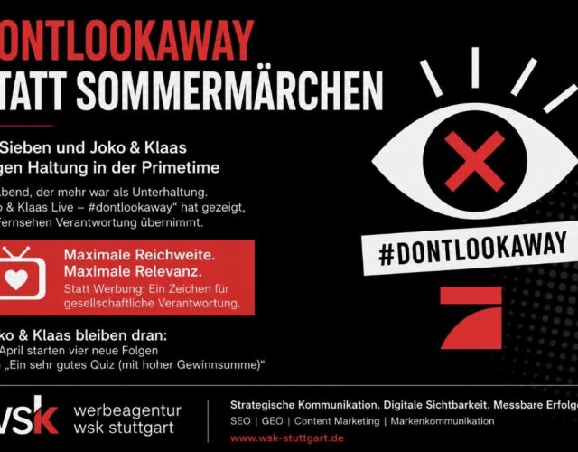 „DONTLOOKAWAY“ statt Sommermärchen – Wenn Fernsehen Haltung zeigt ProSieben, Joko & Klaas und die Kraft der Aufmerksamkeit